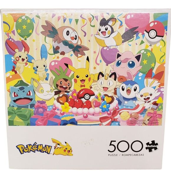 Pokemon Pikachu Birthday Party Puzzle 500 Pieces Buffalo Puzzle Pokemon Poster - Picture 1 of 15